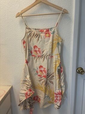 Billabong Cream Sundress with Coral and Yellow Floral Print